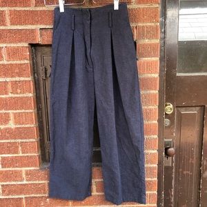 st. agni linen blend trousers, hand made in australia